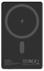 Deltaco trådlös powerbank med magnet, 5 000 mAh, 20 W
