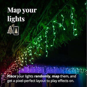 Twinkly Icicle RGB+W LED 5 m istappsslinga utomhus / inomhus.