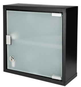 Lukittava lääkekaappi, 2 avainta, mattamusta