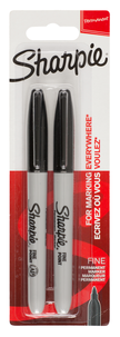 Tuschpennor Sharpie Svart Fine, 2-pack