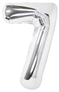 Stor sifferballong silver 82 cm, 0-9, 1-pack