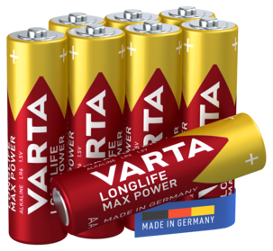 Varta Longlife Max Power AA/LR6-batterier, 8-pack