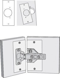 Habo reparasjonsplate til dørhengsler, hvit