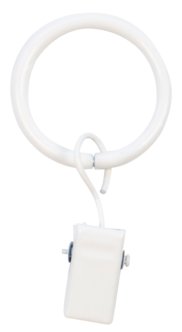 Gardinring med klämma, 10-pack