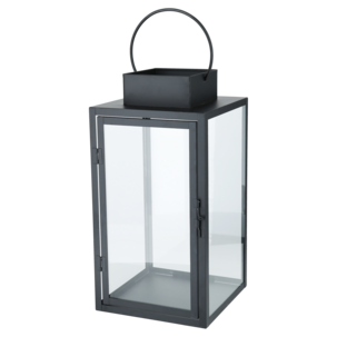 Lykta med handtag svart metall