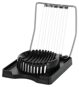 Äggskärare i plast med metalltrådar, svart