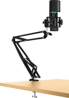 Streamplify MIC USB-mikrofoni, RGB-valo ja mikrofonivarsi