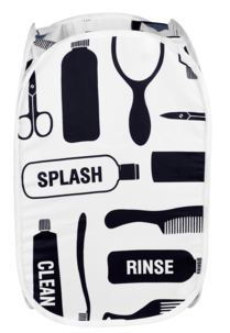 Tvättkorg svart/vit