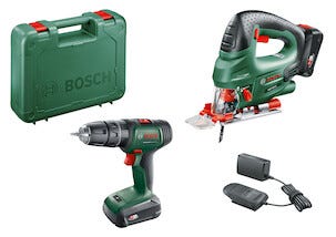 Bosch skruvdragare och sticksåg set med batteri