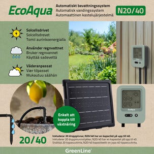 Greenline EcoAqua N20/40 droppbevattning solcell