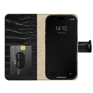 Ideal of Sweden Magnet Wallet+ for iPhone 18 Pro / iPhone 17 Pro, svart croco