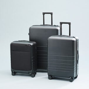 Stor trillekoffert med 4 hjul, lett vekt, svart, 86 liter