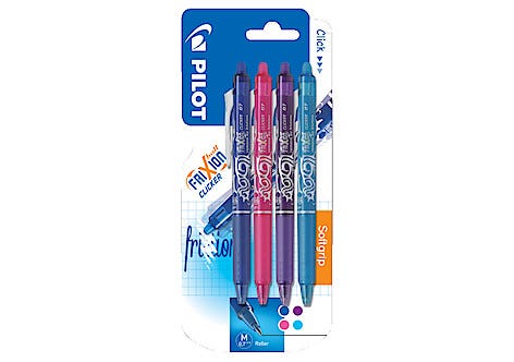 Kulspetspennor Pilot Frixion Clicker, 4-pack