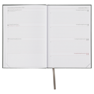 Ukekalender 2026 A5, grå