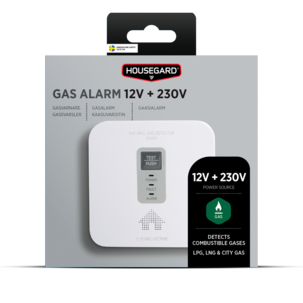 Housegard GA102 Kaasuvaroitin 12 V ja 230 V