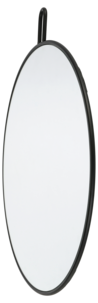 Rundt speil svart ramme 50 cm