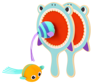 Catchballset Haj trä med 2 racketar, från 3 år