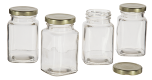 Glasskrukke med skrulokk, 4 stk.