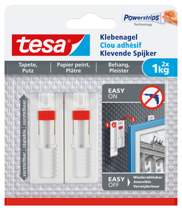 Självhäftande spikar Tesa, vita