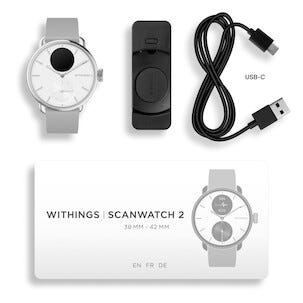 Withings ScanWatch 2 Pearl White smartklokke, 38 mm