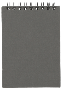 Muistikirja A5, harmaa, viivoitettu, FSC-merkitty