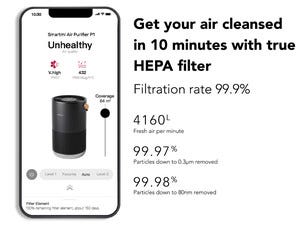 Smartmi P1 smart luftrenser med HEPA-filter, svart