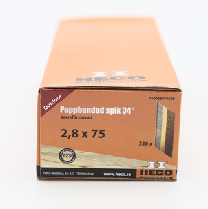 Heco varmforsinket trådspiker med pappbånd, 520-pakning