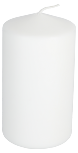 Blockljus i stearin, 6,7 cm i diameter, vitt
