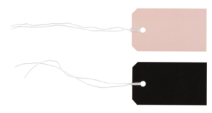 Hängetiketter rosa/svart