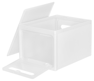 Stapelbar förvaring med hjul, 3 lådor