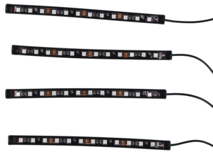 Auton sisävalo, LED-valolista, RGB, 4 kpl