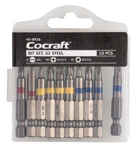 Cocraft 50 mm bitssett, 10 deler
