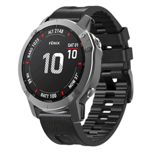 Armbånd for Garmin 22 mm, lær og silikon