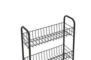 Smal rullvagn med 4 korgar, svart, 40 x 14,5 x 84 cm