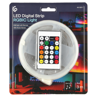 LED-nauha RGBIC, kaukosäädin ja musiikkiohjaus