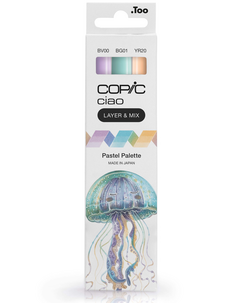 Copic Ciao Layer & Mix, pennor Pastell Palette, 3-pack