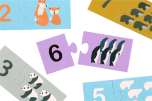 Puslespill med dyremotiv, 2 stk.