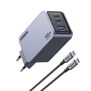 Ugreen Nexode Pro USB-C Laturi, 100 W 3 porttia, GaN