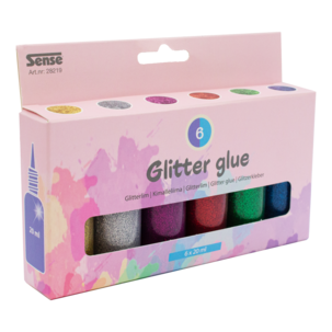 Glitterlim 6-pack, från 3 år