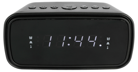 Klockradio med dubbla alarm, svart