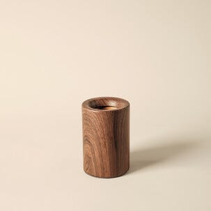 Deco bordslampa E27 metall med mörk träoptik, Northlight