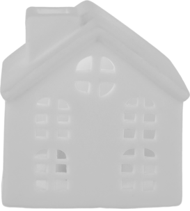 Keramikkhus, liten LED-huslykt med timer, 6,5 cm