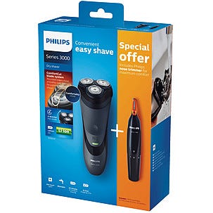 Rakapparat Philips S3110/41 + näs- och öronhårstrimmer NT1150