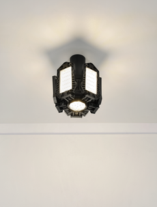 Garasje- og bodlampe med 5 justerbare blad, 22 W