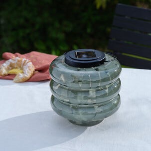 Northlight solcellelykt grønt glass 