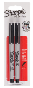 Tuschpennor Sharpie Svart Ultra Fine, 2-pack