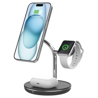 Trådløs Qi2-lader 3-i-1 for iPhone, magnetisk, 15 W