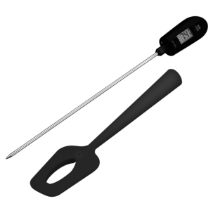 Slikkepott med termometer for matlaging og baking