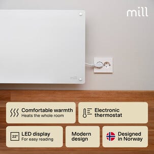 Mill MB250 litet väggelement glas, 250W