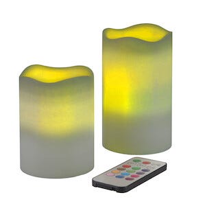 LED Colour kubbelys 2-pack
